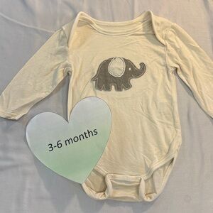 Silkberry - Baby Bamboo Long Sleeve Onesie - Mocha El. Size 3-6 months